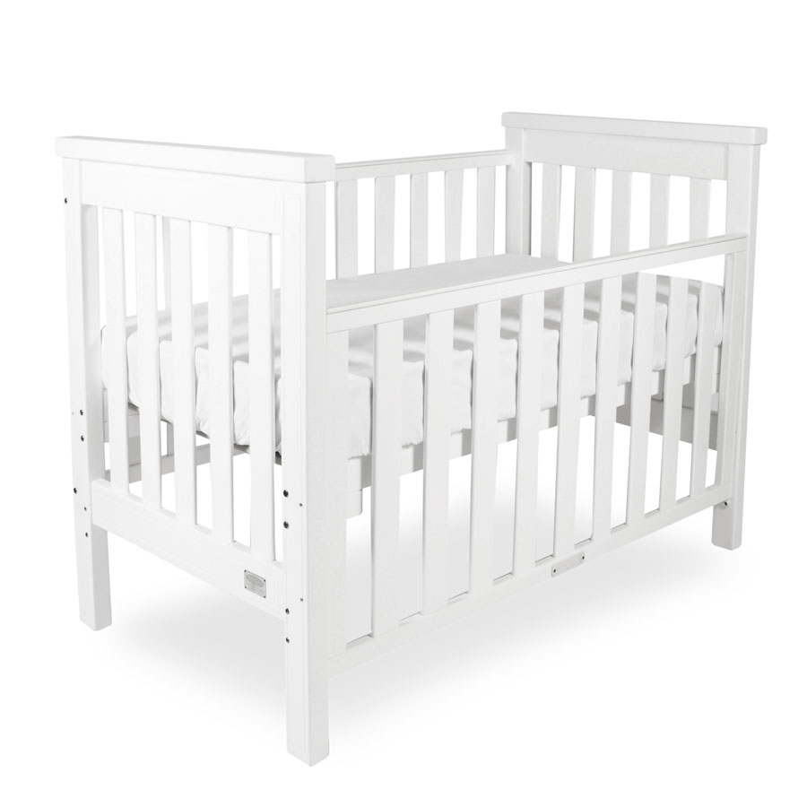 white dropside cot