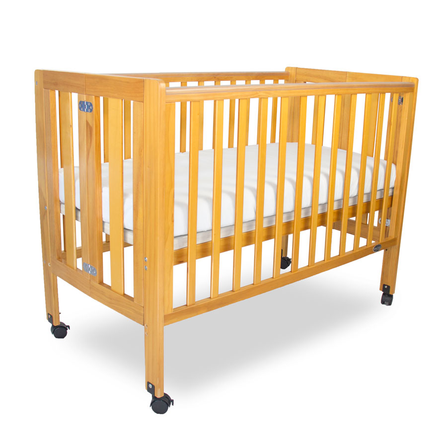 wooden travel cot