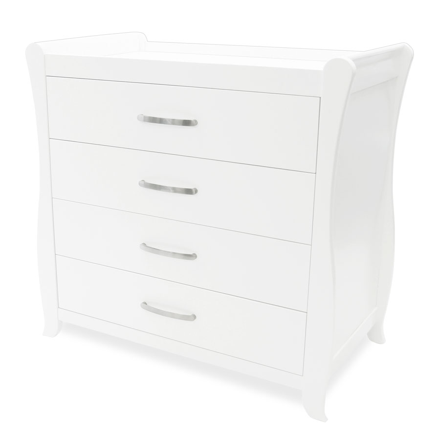 white chest of drawers with change table