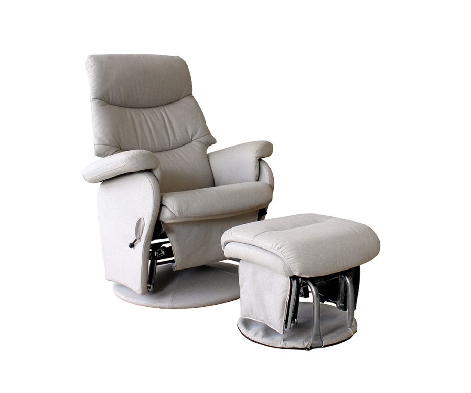 Manhattan Feeding Glider Chair & Ottoman - Steel Grey