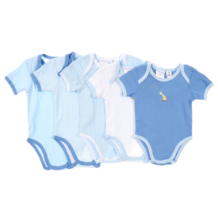 Poppy & Hydes Infants Cotton Knitted Bodysuit 5PK