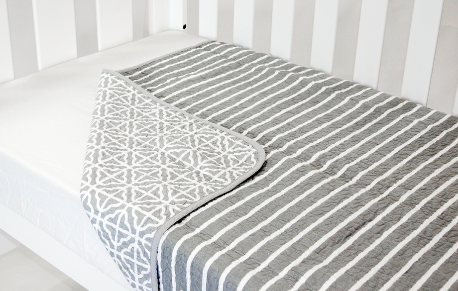 Cot Quilt Coverlet  Summer Stripe