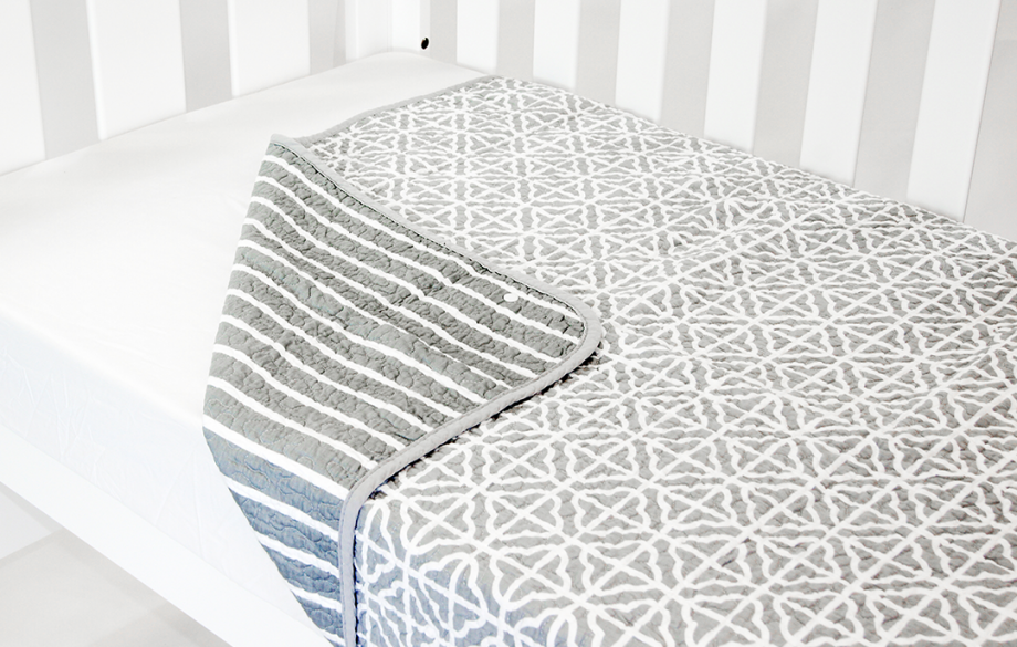 Cot Quilt Coverlet  Summer Stripe