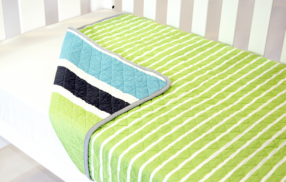 Cot Quilt Coverlet  Summer Stripe