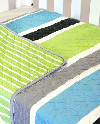 Cot Quilt Coverlet  Summer Stripe