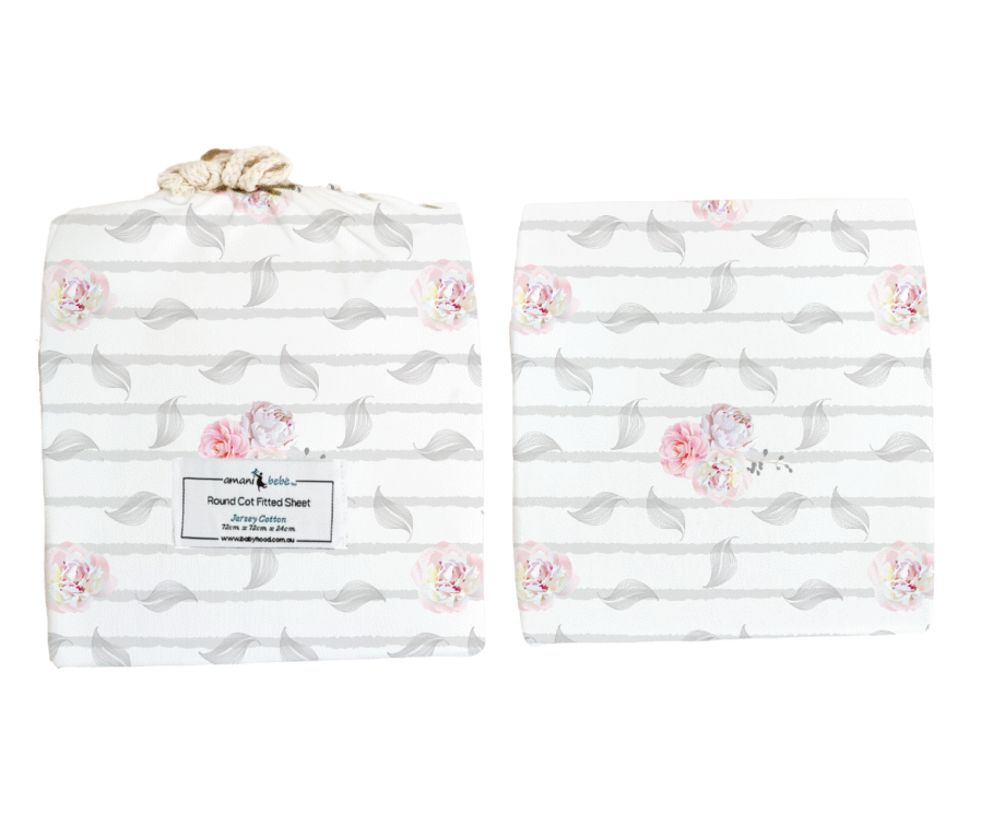 Amani Bebe Organic Round Fitted Sheet - Vintage Floral