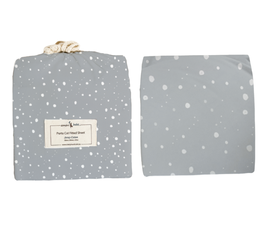 Amani Bebe Jersey Cotton Porta Cot Fitted Sheet - Drops
