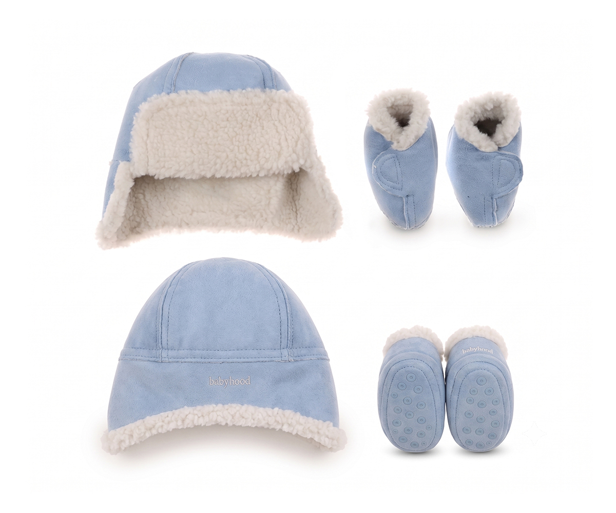 Lambswool Newborn Bonnet & Booties Set
