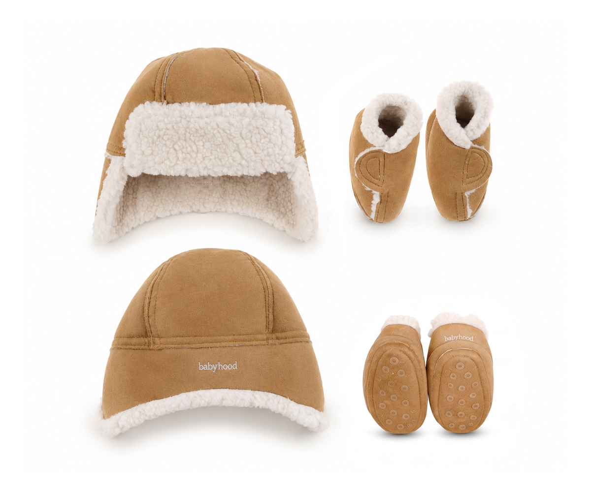Lambswool Newborn Bonnet & Booties Set
