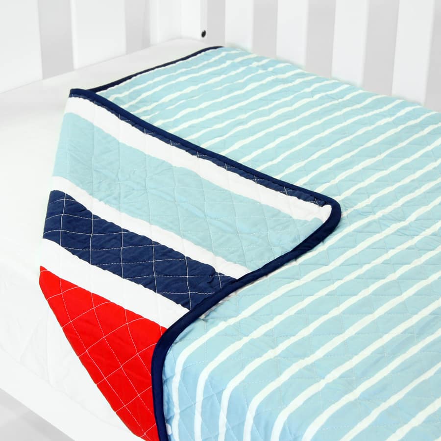 Cot Quilt Coverlet Breezy Blue babyhood