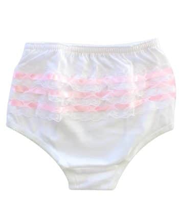 Cotton Fancy Pants - Pink and White L