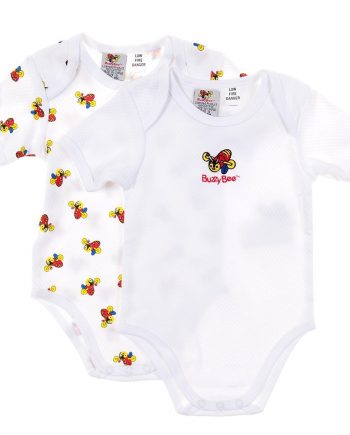 Buzzy Bee Infants 100% Cotton Knitted S/S Bodysuit 2pk