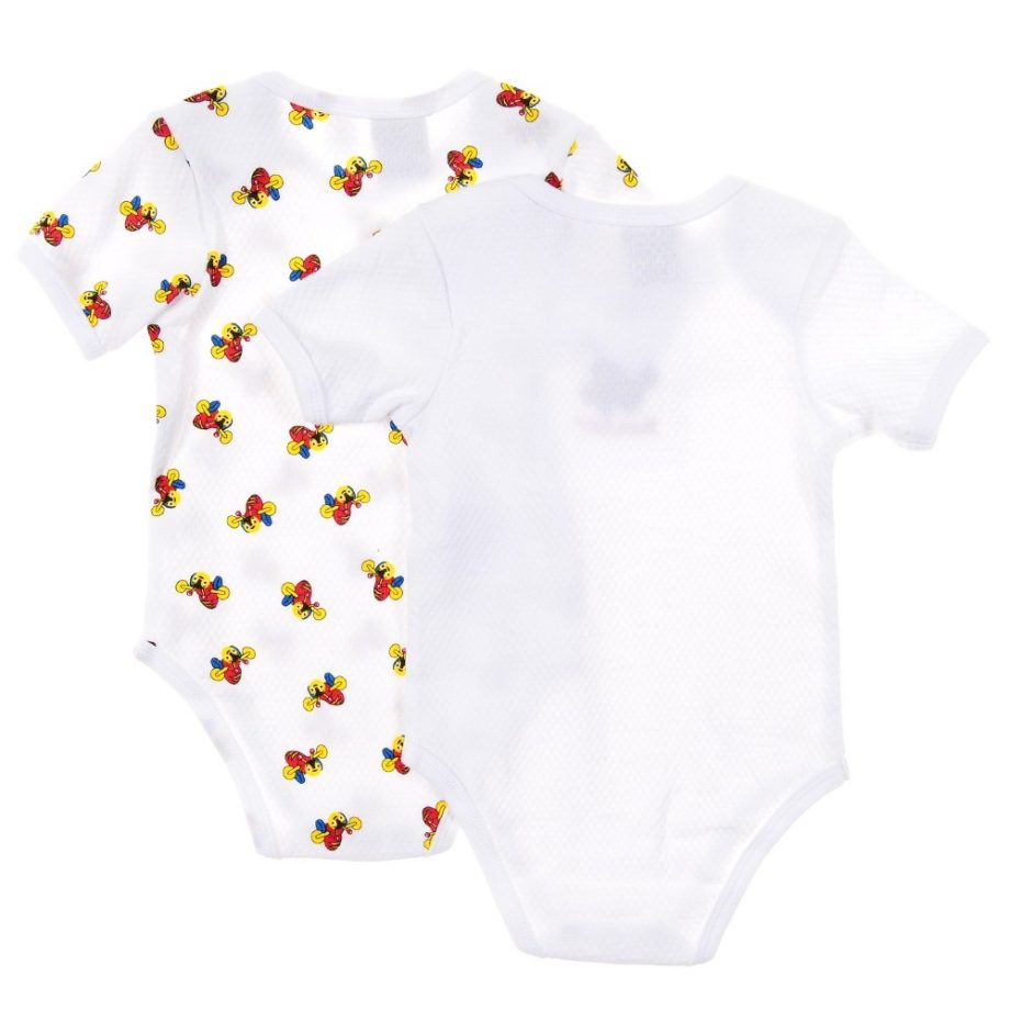 Buzzy Bee Infants 100% Cotton Knitted S/S Bodysuit 2pk