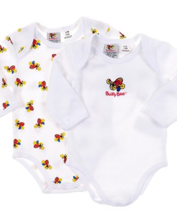 Buzzy Bee Infants 100% Cotton Knitted L/S Bodysuit 2pk
