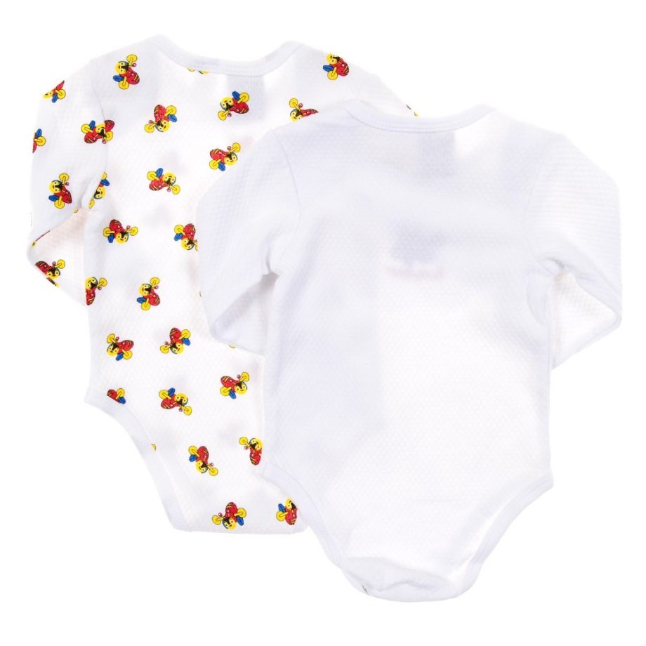 Buzzy Bee Infants 100% Cotton Knitted L/S Bodysuit 2pk