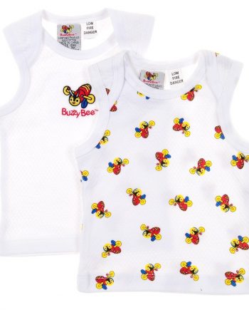 Buzzy Bee Infants 100% Cotton Knitted Singlets 2pk