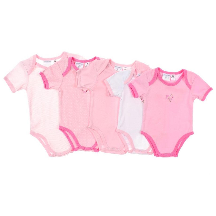 Poppy & Hydes Infants Cotton Knitted Bodysuit 5PK