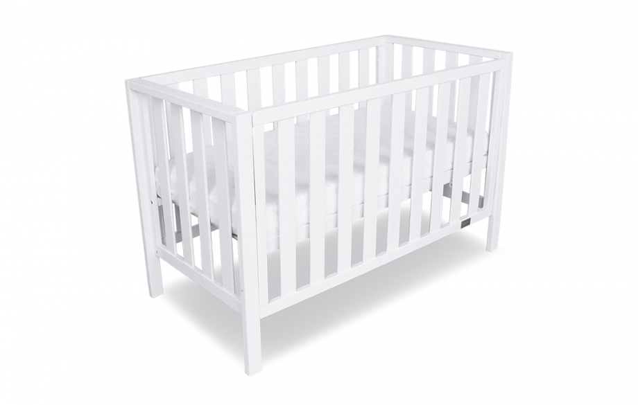 Mali Compact Cot & Breathe Eze Cot Mattress - White