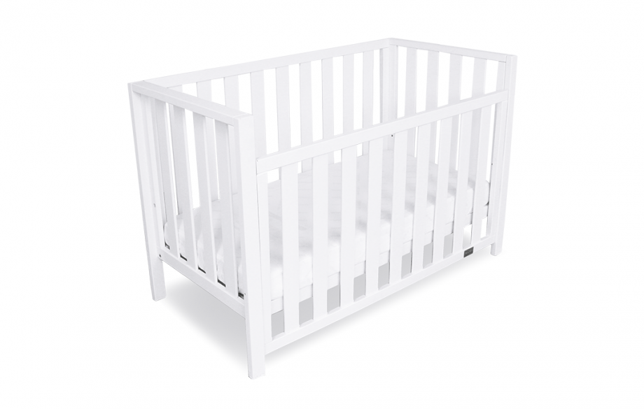 Mali Compact Cot & Breathe Eze Cot Mattress - White