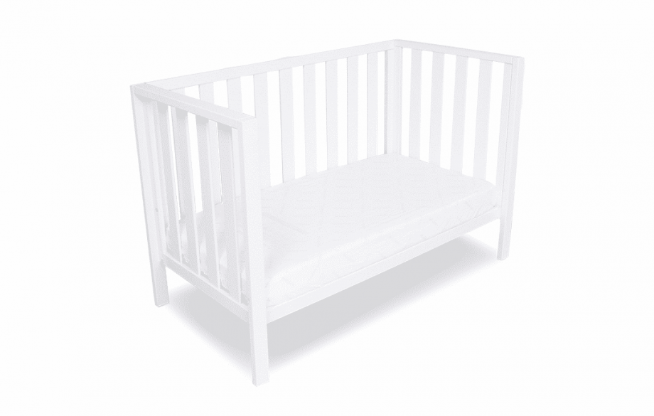 Mali Compact Cot & Breathe Eze Cot Mattress - White