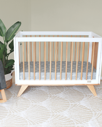 Aurora Compact Cot White/Natural & My First Breathe Eze Innerspring Mattress