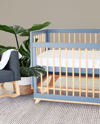 Aurora Compact Cot Grey/Natural & My First Breathe Eze Innerspring Mattress