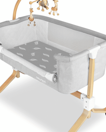 Amani Bebe Organic Jersey Cotton Cradle Fitted Sheet - White Leaf