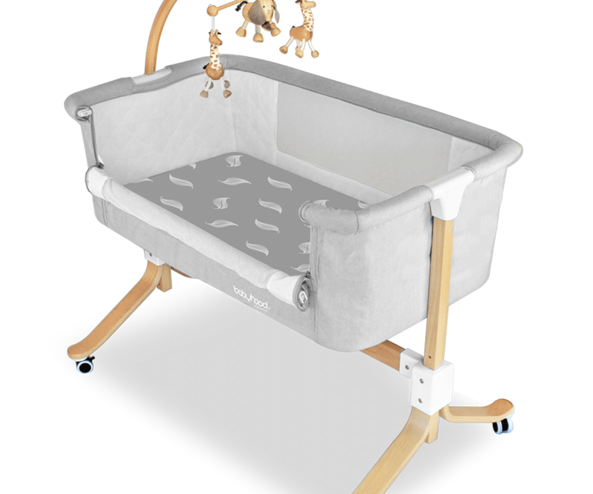 Amani Bebe Organic Jersey Cotton Cradle Fitted Sheet - White Leaf