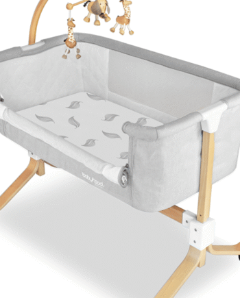 Amani Bebe Organic Jersey Cotton Cradle Fitted Sheet - Grey Leaf