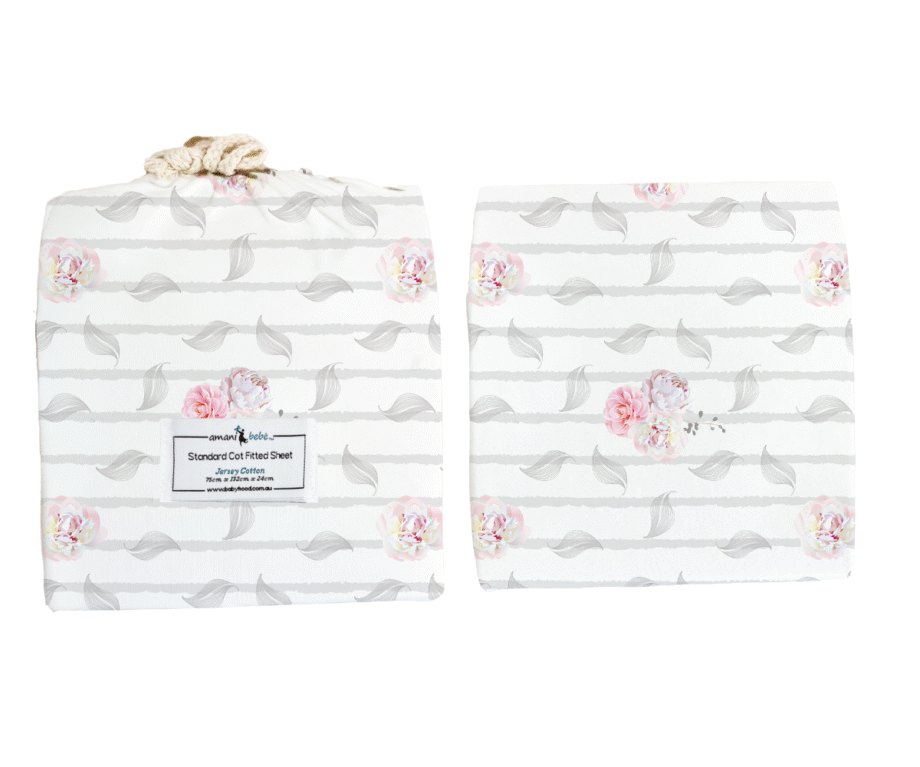 Amani Bebe Organic Standard Fitted Sheet - Vintage Floral