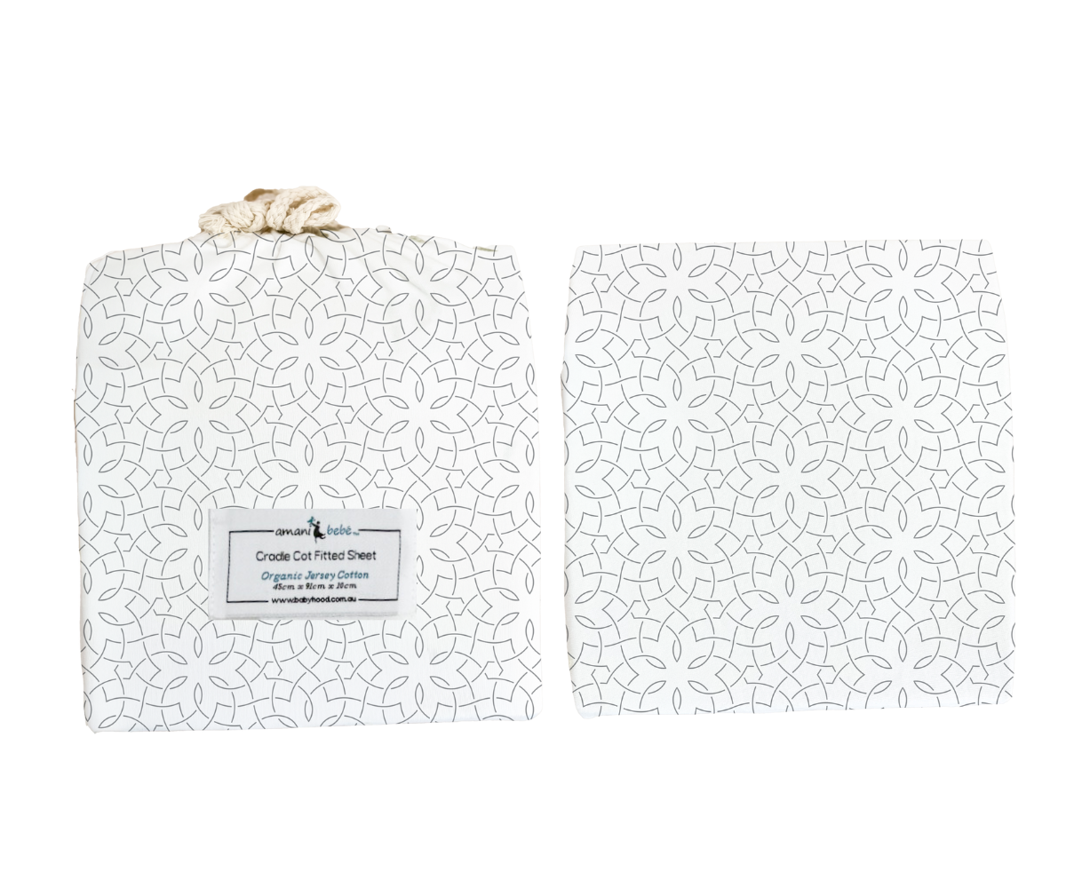 Amani Bebe Jersey Cotton Cradle Fitted Sheet - Mosaic