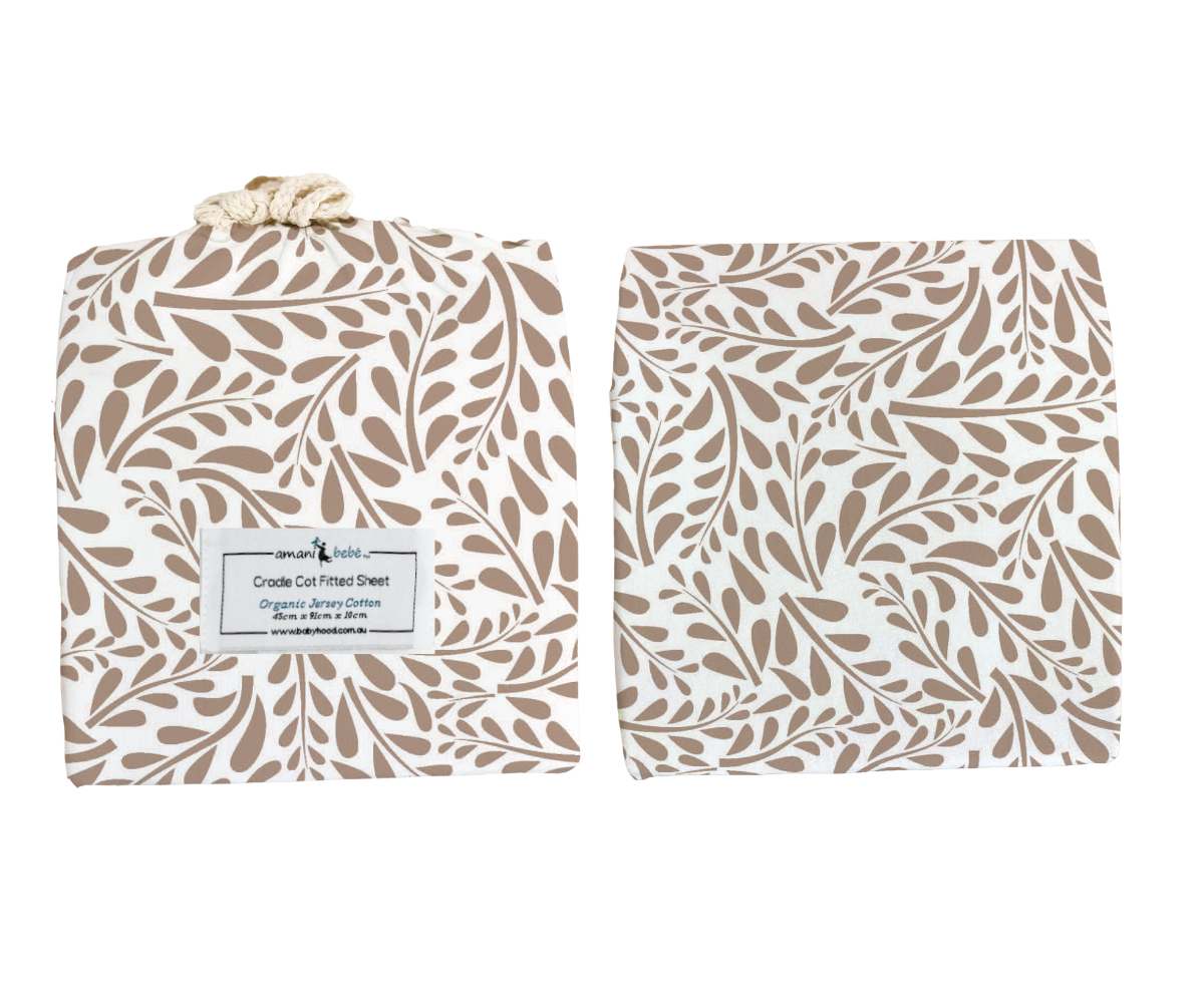 Amani Bebe Jersey Cotton Cradle Fitted Sheet - Reed