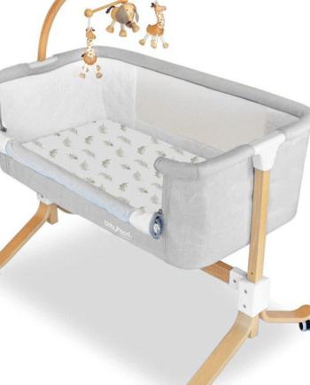 Amani Bebe Organic Jersey Cotton Cradle Fitted Sheet - Grey Leaf