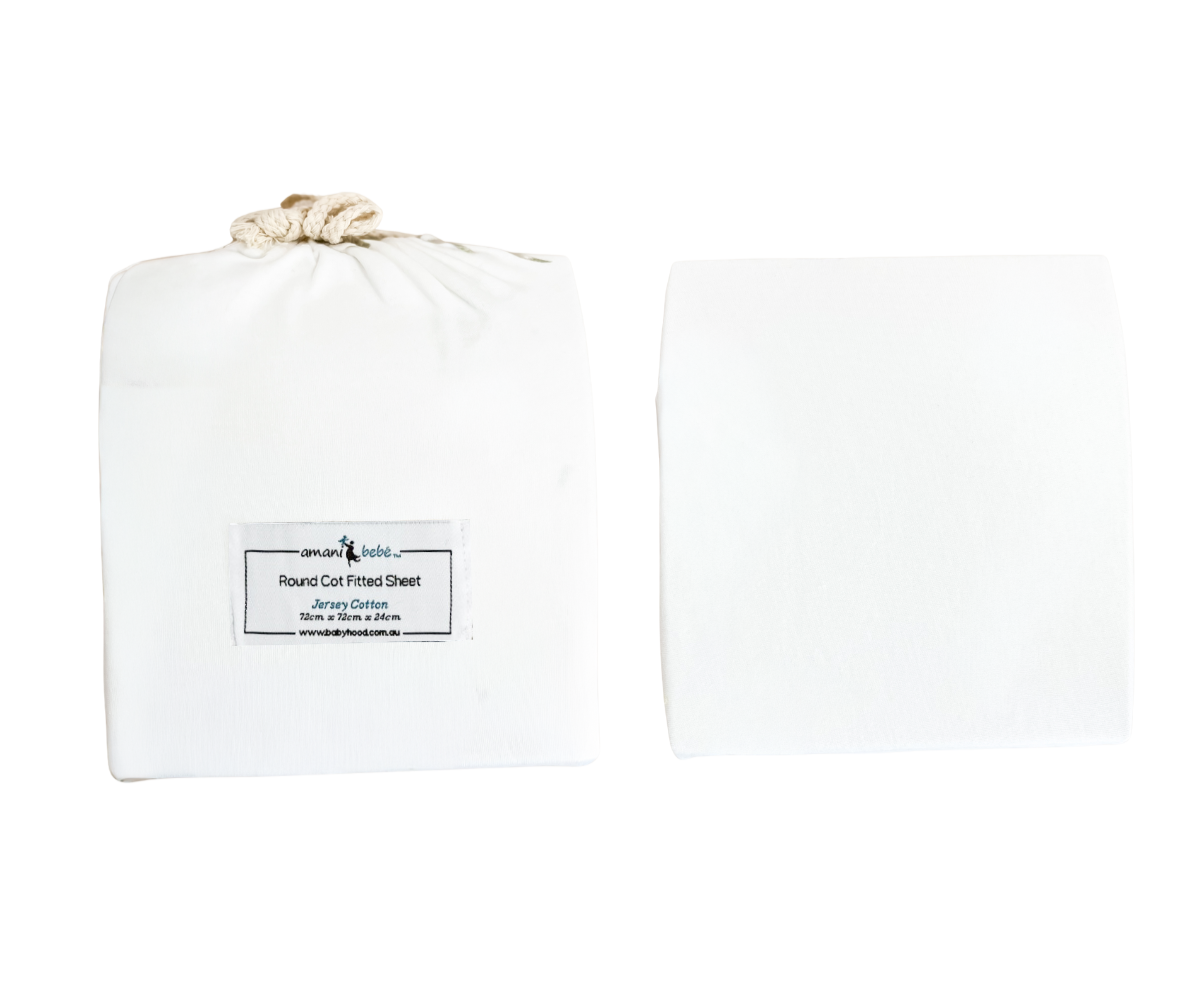 Amani Bebe Round Fitted Sheet - White