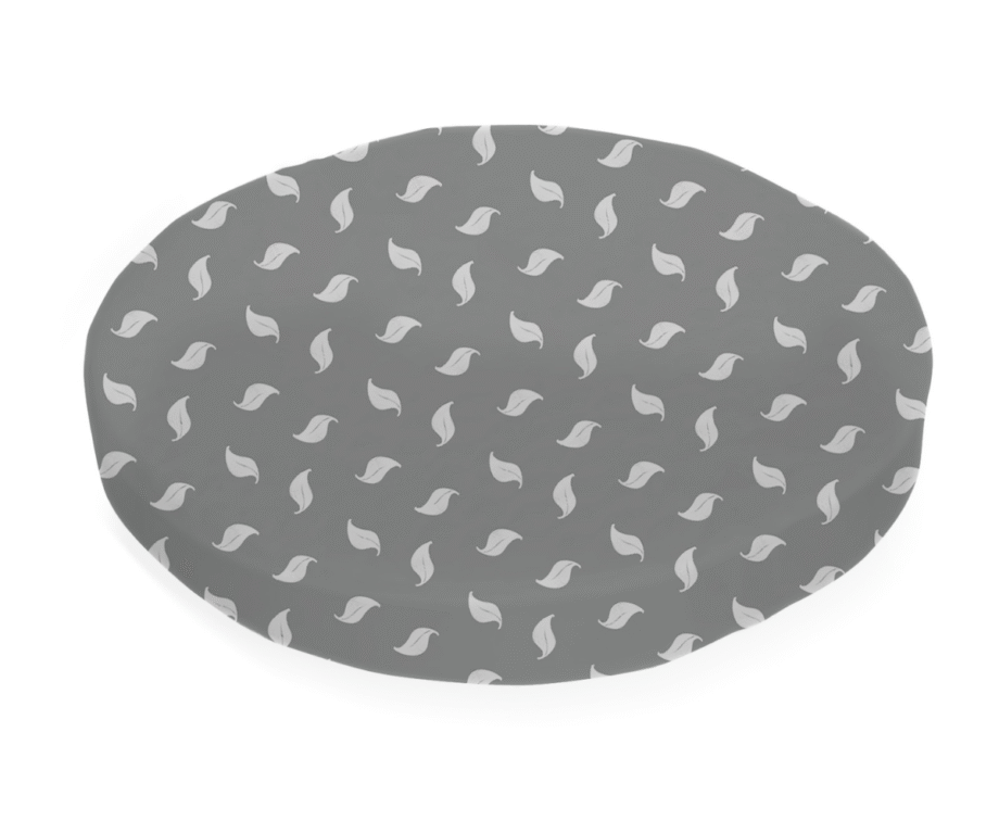 Amani Bebe Organic Round Fitted Sheet - White Leaf