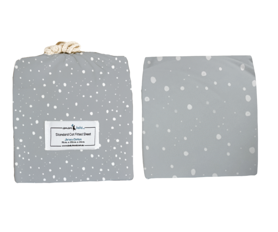 Amani Bebe Standard Fitted Sheet - Drops