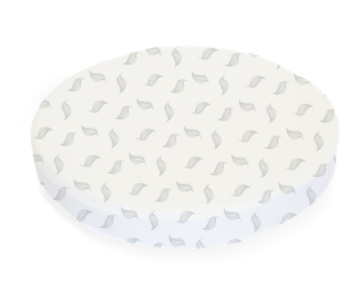 Amani Bebe Organic Round Fitted Sheet - Grey Leaf