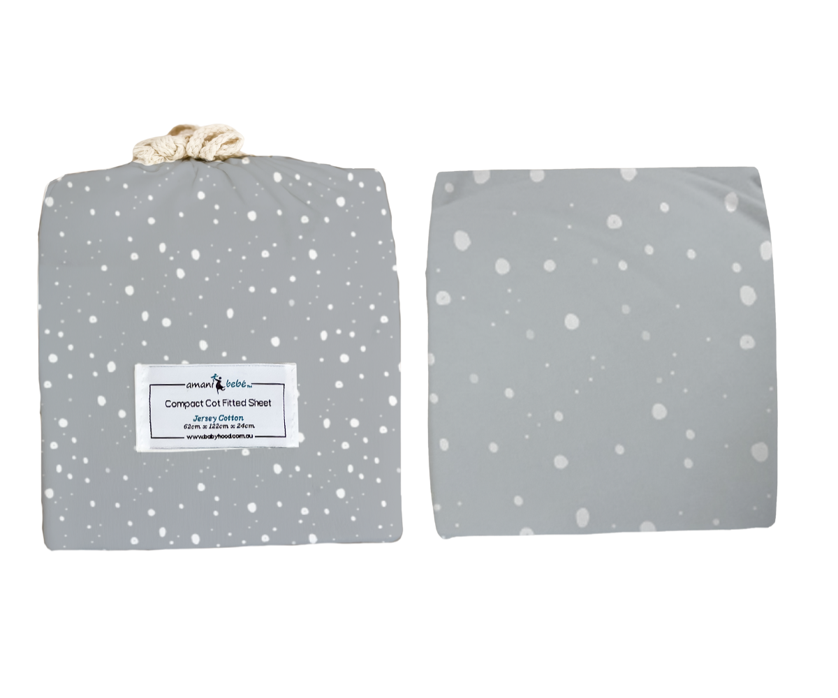 Amani Bebe Compact Fitted Sheet - Drops