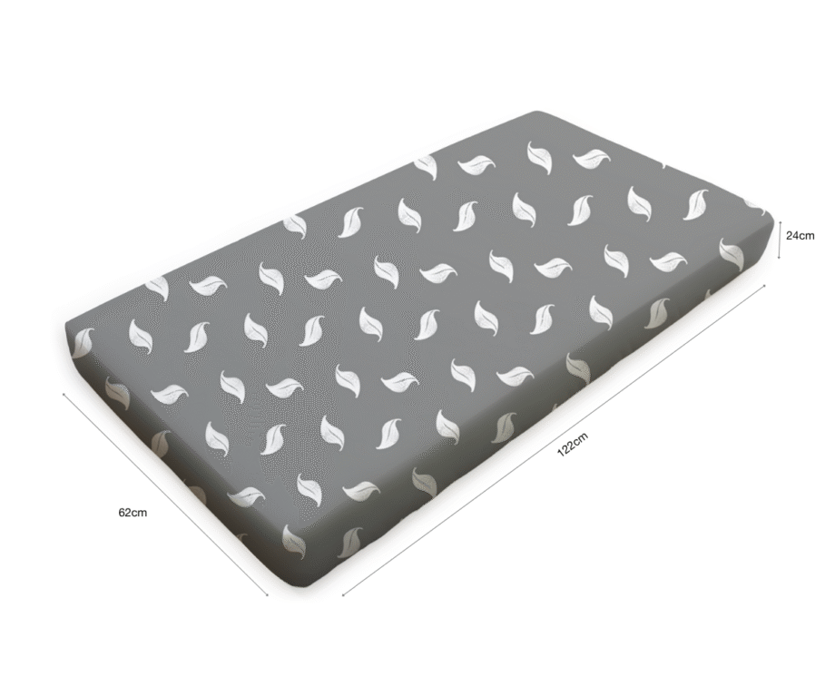 Amani Bebe Organic Compact Fitted Sheet - White Leaf