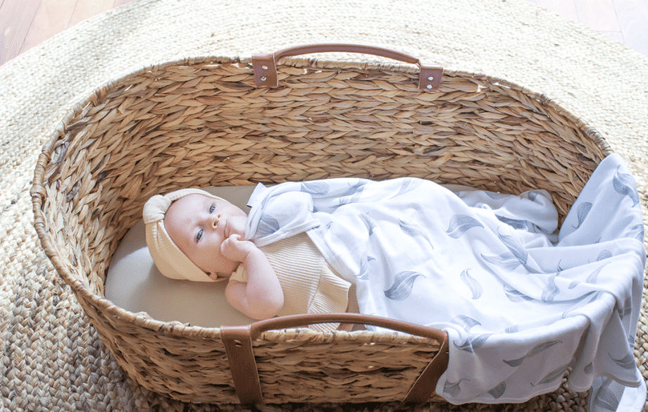 Amani Bebe Organic Cotton Baby Wrap - Grey Leaf