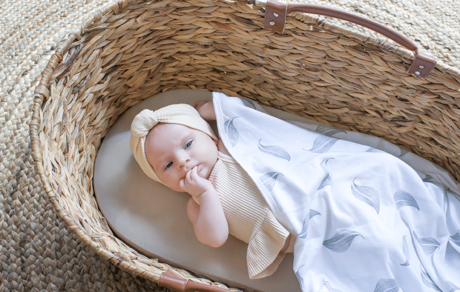 Amani Bebe Organic Cotton Baby Wrap - Grey Leaf
