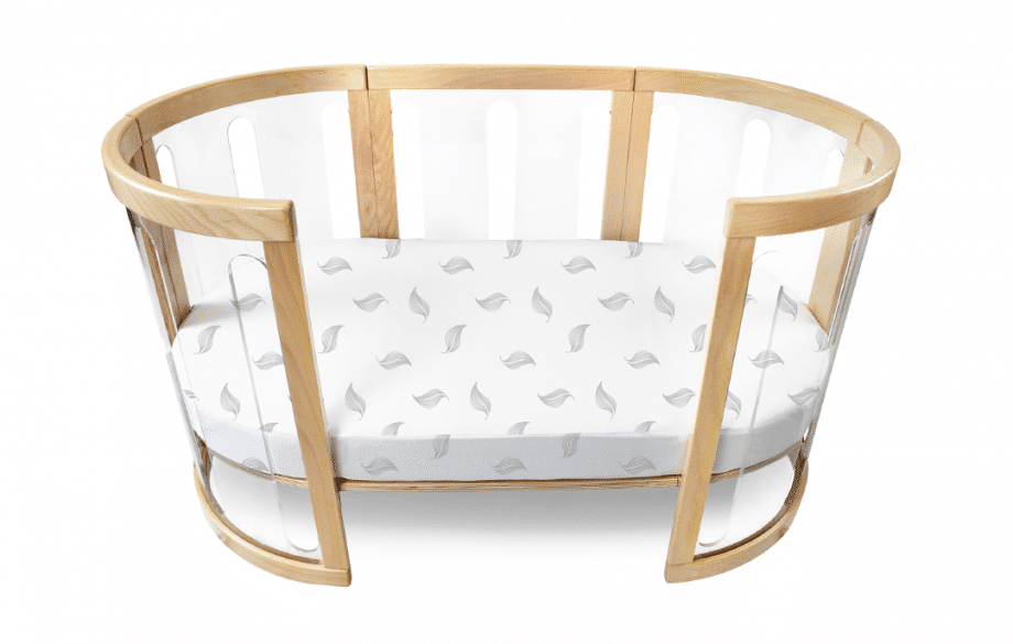 Amani Bebe Organic Oval Fitted Sheet - Grey Leaf