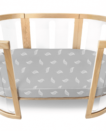 Amani Bebe Organic Oval Fitted Sheet - White Leaf