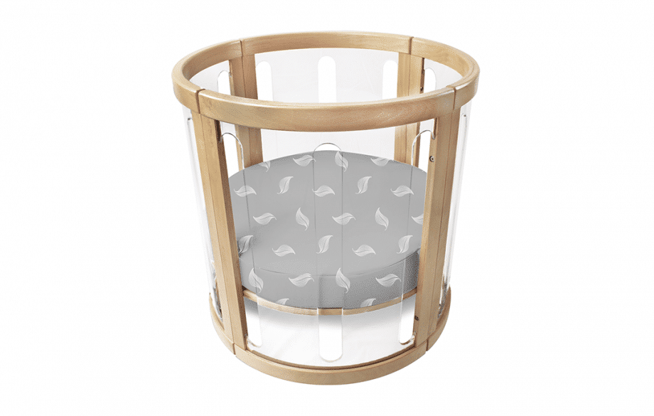 Amani Bebe Organic Round Fitted Sheet - White Leaf