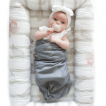 Amani Bebe Organic Cotton Baby Wrap - White Leaf