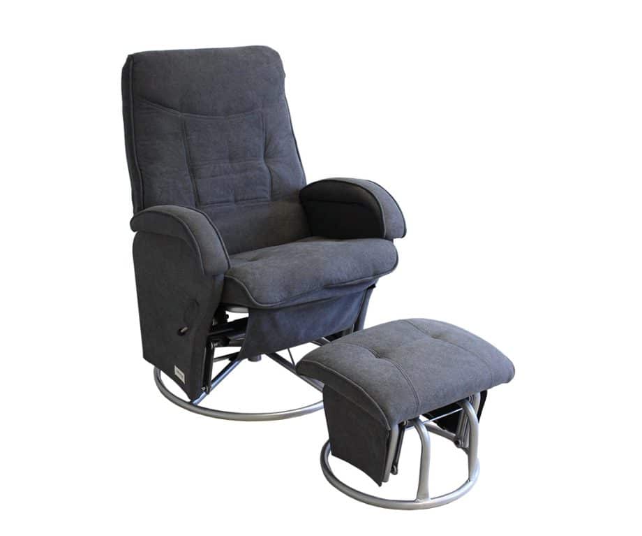 Diva Feeding Glider Chair & Ottoman - Charcoal