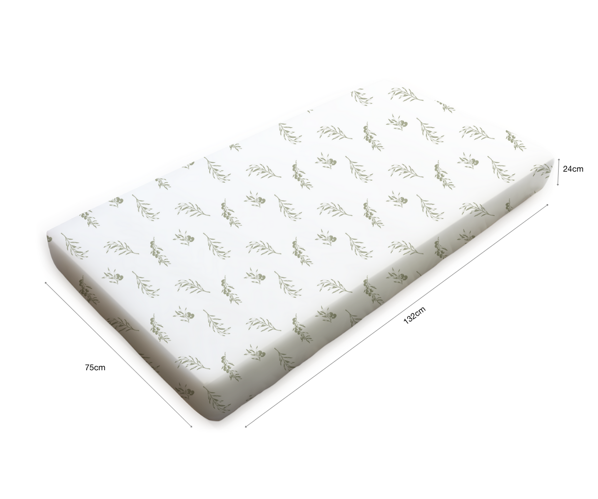 Amani Bebe Standard Fitted Sheet - Olive