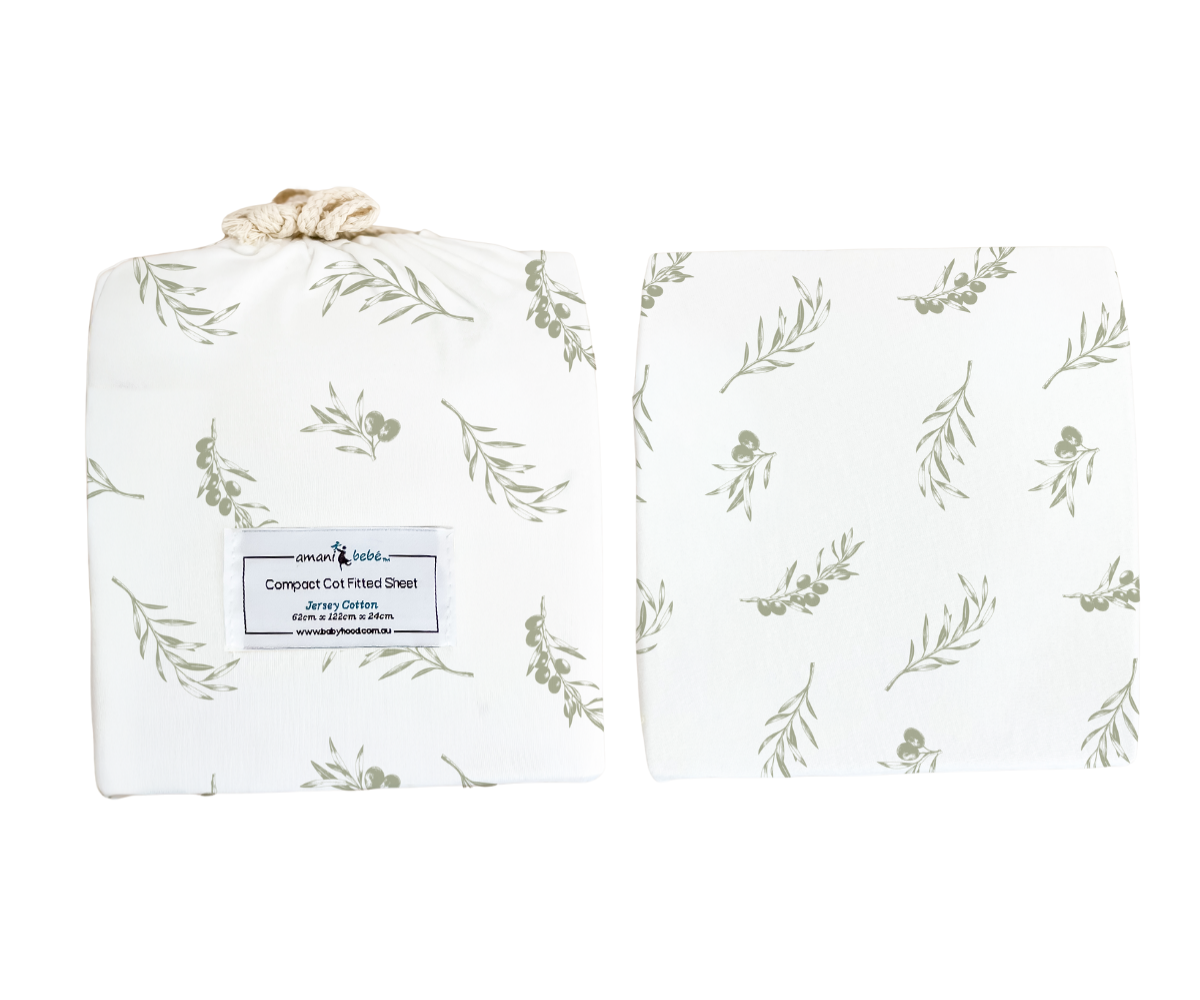 Amani Bebe Compact Fitted Sheet - Olive