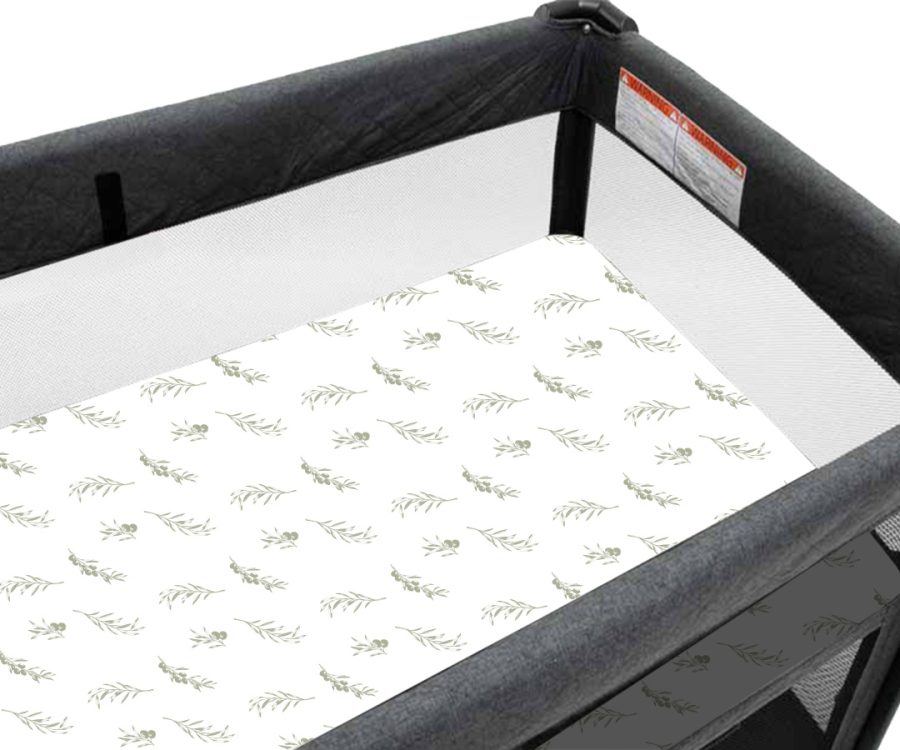 Amani Bebe Jersey Cotton Porta Cot Fitted Sheet Olive babyhood