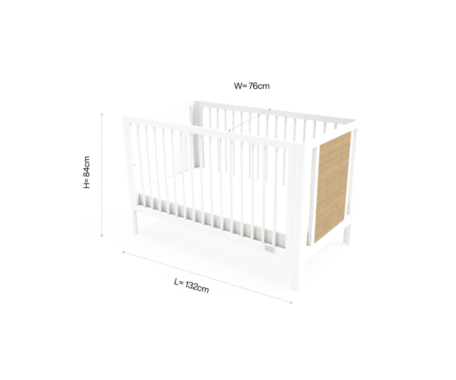 Aliya Cot - White/Natural